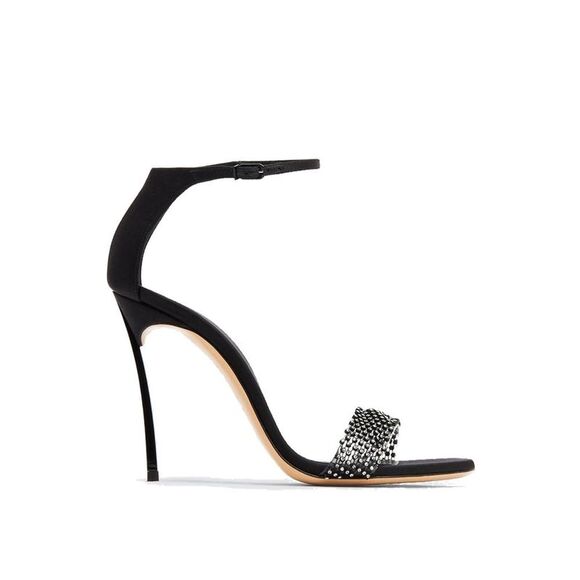 Casadei Shoes - Casadei Black Silk Stiletto Heel Women's Sandals